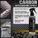 Carbon replenishing Spray, hair restorer rich in argan amino acids and arginine - 220ml / 7.43 floz - Reduce hair porosity, strengthen the amino acid bonds of the hair fiber, hydrate, and protect the strands against external damage and chemical processes.