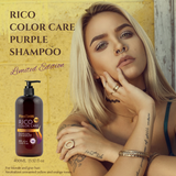 RICO COLOR CARE PURPLE SHAMPOO - LIMITED EDITION - 400ml / 13.52fl oz - For blonde and gray hair. Neutralizes unwanted yellow and orange tones.