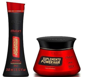 Mutari Power Hair Set  - Shampoo 8.12fl oz + Conditioner 10.58oz - Repair the hair fiber promoting sealing of cuticles and smoothness. Hair strength and resistance.