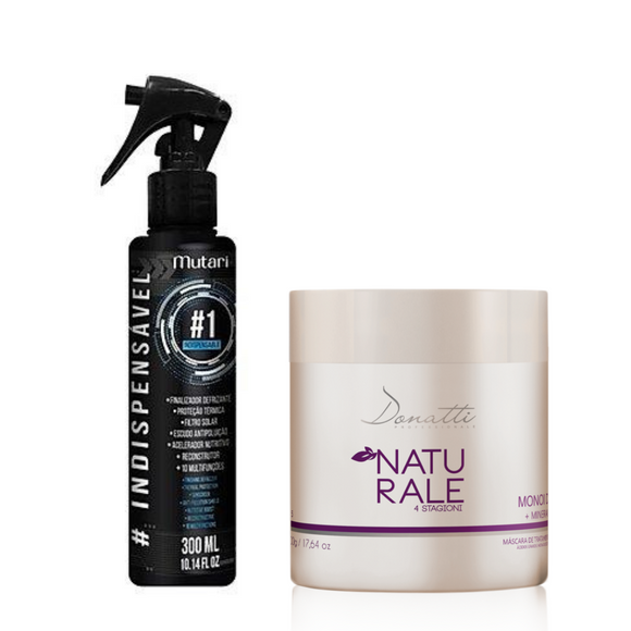 COMBO #1 INDISPENSABLE THERMAL PROTECTOR WITH SUNBLOCK 300ML / 10.58FL OZ + CONDITIONER NATURALE TAHITI MONOI ESSENTIAL MINERALS / NUTRITION LINE 500G / 17OZ