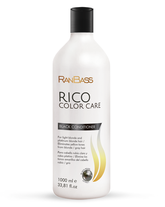 Rico Color Care Black Conditioner/ Mascarilla Negra  1000ML - Line was developed for light blonde hair, platinum or grey hairs