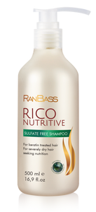 Shampoo SULFATE FREE Rico Nutritive Ranbass 500ML - 16,9fl oz - For keratin treated hair / Color treated Hair / For severely dry hair seeking nutrition / Color Safe Shampoo