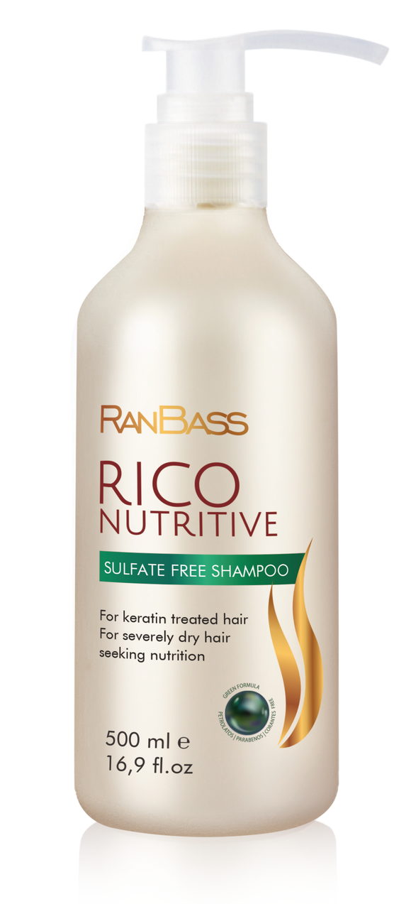 Shampoo SULFATE FREE Rico Nutritive Ranbass 500ML - 16,9fl oz - For keratin treated hair / Color treated Hair / For severely dry hair seeking nutrition / Color Safe Shampoo