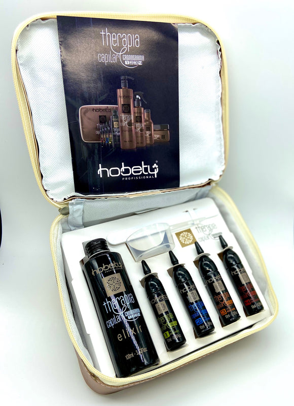 Therapy SET - Bag + 4 Ampoules (Hydration, Nutrition, Reconstruction and Blindagen) - Hair program for a four-week treatment capable of recovering the natural properties of the strands and rebuilding the entire strand.